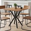 Τραπέζι Prestone pakoworld oak μελαμίνης-μαύρο μέταλλο 70x70x75εκ 321-000081