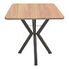 Τραπέζι Prestone pakoworld oak μελαμίνης-μαύρο μέταλλο 70x70x75εκ 321-000081