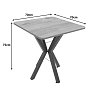 Τραπέζι Prestone pakoworld oak μελαμίνης-μαύρο μέταλλο 70x70x75εκ 321-000081