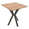 Τραπέζι Prestone pakoworld oak μελαμίνης-μαύρο μέταλλο 70x70x75εκ 321-000081