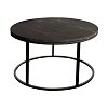Τραπέζι σαλονιού Drion pakoworld μαύρο μαρμάρου μελαμίνης-μαύρο μέταλλο Φ60x42εκ 321-000087