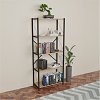 Βιβλιοθήκη Draizy pakoworld oak μελαμίνης-μαύρο μέταλλο 63x30x150εκ 321-000005