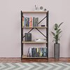 Βιβλιοθήκη Jackrey pakoworld oak μελαμίνης-μαύρο μέταλλο 63x30x114εκ 321-000010