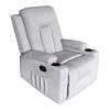 Πολυθρόνα relax Gessel pakoworld ύφασμα σε γκρι-μπεζ 80x90x98εκ 331-000008