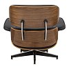Πολυθρόνα-υποπόδιο relax Jenna pakoworld μαύρο pu- plywood καρυδί-βάση χρωμίου 82x92x82εκ 332-000006