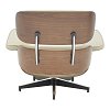 Πολυθρόνα-υποπόδιο relax Jenna pakoworld μπεζ pu- plywood καρυδί-βάση χρωμίου 82x92x82εκ 332-000007