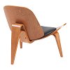 Πολυθρόνα Vilma pakoworld PU μαύρο- plywood καρυδί 90x76.5x74.5εκ 332-000026