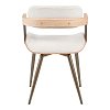 Πολυθρόνα Cameo pakoworld μέταλλο μπρονζέ-white-wash ξύλο-μπέζ ύφασμα 53x49.5x75.5εκ 332-000027