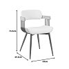 Πολυθρόνα Cameo pakoworld μέταλλο μπρονζέ-white-wash ξύλο-μπέζ ύφασμα 53x49.5x75.5εκ 332-000027