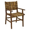Πολυθρόνα Refane pakoworld φυσικό teak ξύλο-ψάθα 55x60x85εκ 336-000008