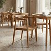 Πολυθρόνα Noody pakoworld στοιβαζόμενη teak ξύλο σε φυσική απόχρωση 58x54x75εκ 343-000001