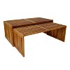 Τραπέζι Tinnie pakoworld σετ 2τεμ teak ξύλο σε φυσική απόχρωση 343-000027