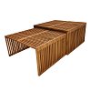 Τραπέζι Tinnie I pakoworld σετ 2τεμ teak ξύλο σε φυσική απόχρωση 343-000028