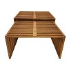 Τραπέζι Tinnie I pakoworld σετ 2τεμ teak ξύλο σε φυσική απόχρωση 343-000028