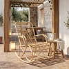 Κουνιστή πολυθρόνα Cormeny pakoworld rattan σε φυσική απόχρωση 68x109x103εκ 344-000004