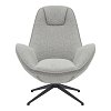 Πολυθρόνα περιστρεφόμενη Flago pakoworld μπουκλέ ύφασμα σε ανοιχτή γκρι απόχρωση 85x88x103.5εκ 350-000023