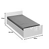 Κρεβάτι μονό Afina pakoworld σε λευκή glossy απόχρωση 90x200εκ 361-000020