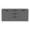 Μπουφές Doha pakoworld σε ανθρακί απόχρωση 180x45x80.5εκ 361-000072