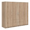Ντουλάπα τετράφυλλη Royal pakoworld με συρτάρια sonoma 200x58x177εκ 361-000111