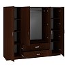 Ντουλάπα τετράφυλλη Royal pakoworld με συρτάρια wenge 200x58x177εκ 361-000113
