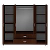 Ντουλάπα τετράφυλλη Royal pakoworld με συρτάρια wenge 200x58x177εκ 361-000113