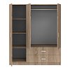 Ντουλάπα τρίφυλλη Royal pakoworld με συρτάρια sonoma 150x58x177εκ 361-000116