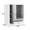 Ντουλάπα τρίφυλλη Royal pakoworld με συρτάρια sonoma 150x58x177εκ 361-000116