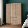 Ντουλάπα τρίφυλλη Royal pakoworld με συρτάρια sonoma 150x58x177εκ 361-000116