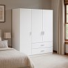 Ντουλάπα τρίφυλλη Royal pakoworld με συρτάρια λευκό 150x58x177εκ 361-000117