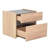 Κομοδίνο Comcie pakoworld σε φυσικό με γκρι απόχρωση 50x42x45.5εκ 362-000001