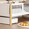 Παιδικό κρεβάτι Bedria pakoworld τ. Montessori ξύλο σε λευκή-φυσική απόχρωση 90x190εκ 370-000030