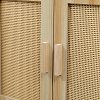 Μπουφές Scandy pakoworld ξύλο πεύκου-rattan σε φυσική απόχρωση 60x30x80εκ 370-000041