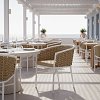 Πολυθρόνα Noevo pakoworld αλουμίνιο με λευκό σκελετό-φυσικό PE σχοινί 57x62x76εκ 373-000007