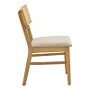 Καρέκλα Raffles pakoworld rubberwood με pe rattan και γκρι μπεζ ύφασμα 47x48x83.5εκ 2τμχ 381-000013