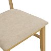 Καρέκλα Raffles pakoworld rubberwood με pe rattan και γκρι μπεζ ύφασμα 47x48x83.5εκ 2τμχ 381-000013