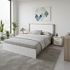 Κρεβάτι Athos pakoworld σε sonoma-λευκή απόχρωση 140x200εκ 383-000096