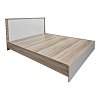 Κρεβάτι Athos pakoworld σε sonoma-λευκό απόχρωση 160x200εκ 383-000101