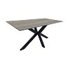 Τραπέζι Bethan pakoworld sonoma με γκρι mdf και μαύρο μέταλλο 160x80x75εκ 390-000031