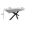 Τραπέζι Bethan pakoworld sonoma με γκρι mdf και μαύρο μέταλλο 180x90x75εκ 390-000032
