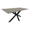 Τραπέζι Bethan pakoworld sonoma με γκρι mdf και μαύρο μέταλλο 180x90x75εκ 390-000032