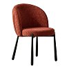 Καρέκλα Denna pakoworld ύφασμα terracotta-μαύρα μεταλλικά πόδια 52x60x85εκ 2τμχ 392-000024