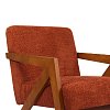 Πολυθρόνα Garifa pakoworld terracotta ύφασμα με πόδι σε καρυδί απόχρωση 79x75x75εκ 393-000014