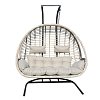 Κούνια Κρεμαστή Wicker Rattan Μπεζ/Μαύρο 5525 G
