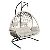 Κούνια Κρεμαστή Wicker Rattan Μπεζ/Μαύρο 5525 G