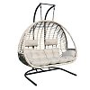 Κούνια Κρεμαστή Wicker Rattan Μπεζ/Μαύρο 5525 G