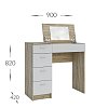 Τουαλέτα Tab Σονομα-Λευκό 90x42x82-110cm GR-DRESSTAB