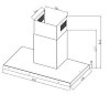 DAVOLINE TATE 090 IX-BL Απορροφητήρας Καμινάδα 90cm Inox 801012104