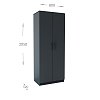 Ντουλάπα Δίφυλλη Simple Γραφίτης 80x52x205cm GR-SIM2D-2