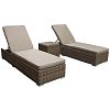 Σετ Ξαπλώστρες 3τμχ Wicker Rattan Aletta 5071G+5072G 200-14-001