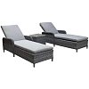 Σετ Ξαπλώστρες 3 Τμχ Wicker Rattan Alicia 5112G+5301G 200-14-002